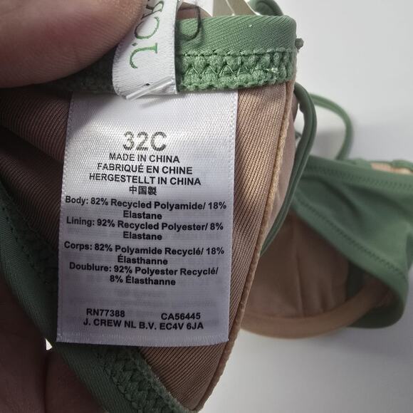 J.Crew Balconette Underwire Bikini Top Olive Green Swim Sze 32C NWT‎ BX612 - Picture 3 of 6
